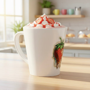 Caneca De Café Latte Strawberry Latte Mug