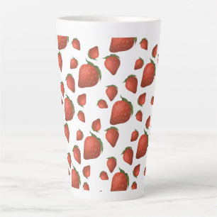 Caneca De Café Latte Strawberry Pattern Simple Latte Mug