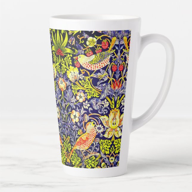 Caneca De Café Latte Strawberry Thef Birds William Morris (Direita)