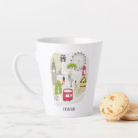 Stylized Map London England Landmarks Name