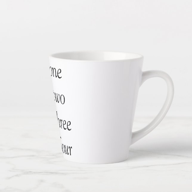 Caneca De Café Latte Sua mensagem aqui adiciona nome de texto monograma (Direita)
