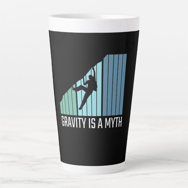Caneca De Café Latte Subindo - A gravidade é um mito (Frente)
