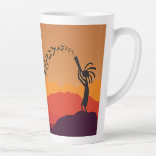 Caneca De Café Latte Sudoeste Bats Moon Kokopelli