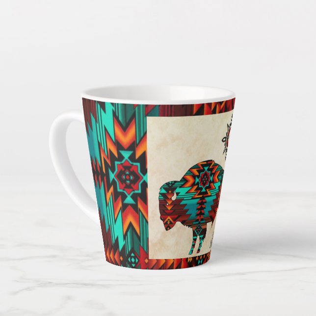 Caneca De Café Latte Sudoeste de Buffalo Latte Mug (Ângulo esquerdo)