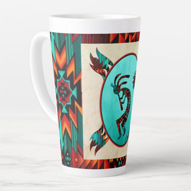 Caneca De Café Latte Sudoeste Kokopelli Latte Mug (Ângulo esquerdo)