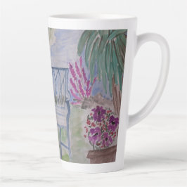 Caneca De Café Latte Summer Garden Bench Latte Mug