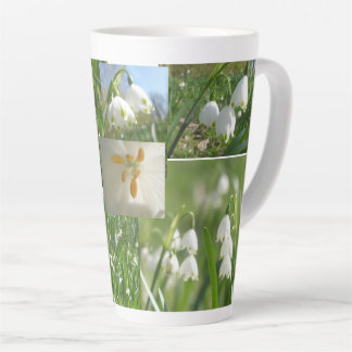 Caneca De Café Latte Summer Snowflakes Collage Latte Mug
