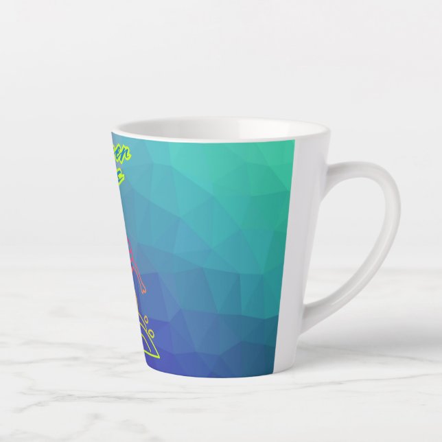 Caneca De Café Latte Summer vibe o garoto surfando. (Direita)