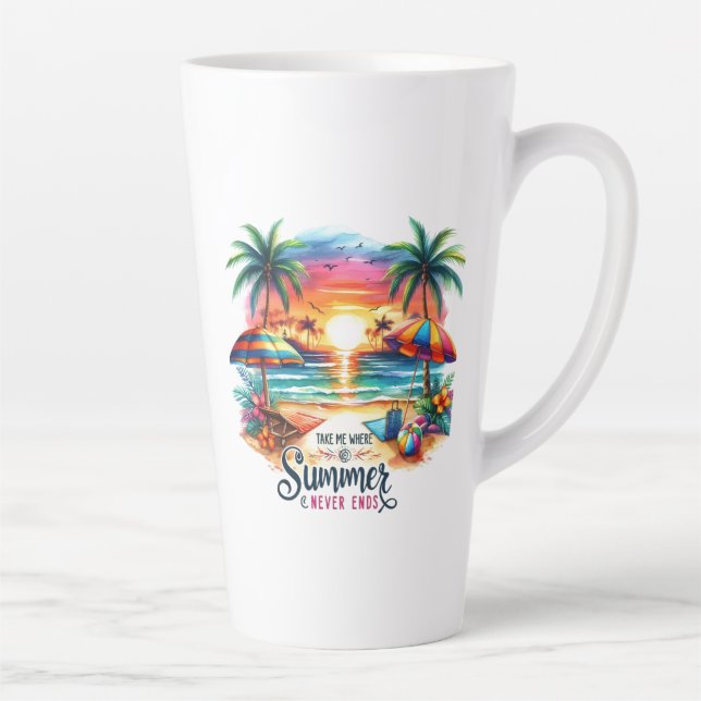 Caneca De Café Latte Summer Vibes Brushaft Beach Sunset-34626 (Direita)