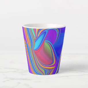Caneca De Café Latte Summersense, Abstrato 3D Rainbowart