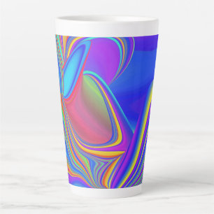 Caneca De Café Latte Summersense, Abstrato 3D Rainbowart