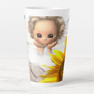 Caneca De Café Latte Sunflower Angel Latte Mug
