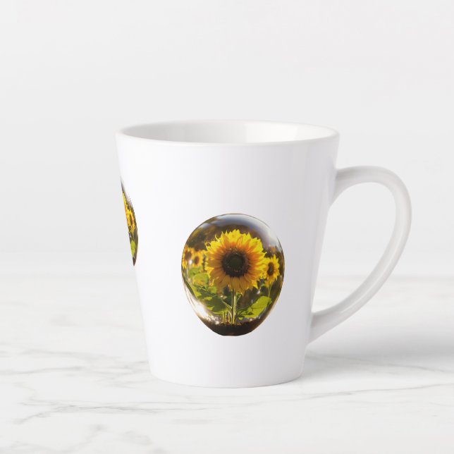 Caneca De Café Latte Sunflower Bliss Latte Mug - 12 oz (Direita)
