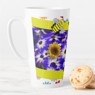 Caneca De Café Latte Sunflower Bumblebee Latte Mug