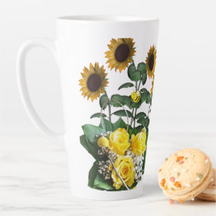 Caneca De Café Latte Sunflower Bumblebee Latte Mug