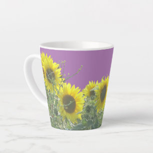 Caneca De Café Latte Sunflower Cust. BC Lilac Latte Mug