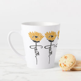 Caneca De Café Latte Sunflower Faith Mug
