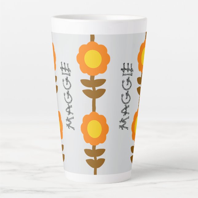 Caneca De Café Latte Sunny Bloom Latte Mug (Frente)