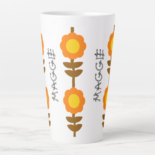 Caneca De Café Latte Sunny Bloom Latte Mug (Frente)