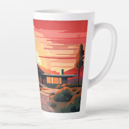 Caneca De Café Latte Sunset Moderno do Século médio