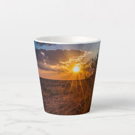 Caneca De Café Latte Sunset no deserto de Kalahari, Namíbia