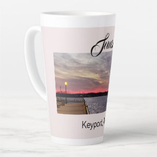 Caneca De Café Latte Sunset no Pier Keyport NJ
