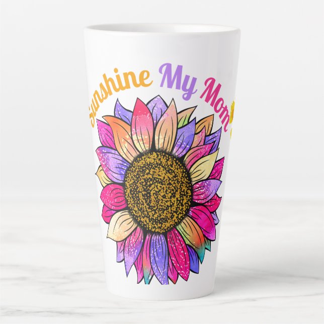 Caneca De Café Latte Sunshine Minha Mãe (Frente)