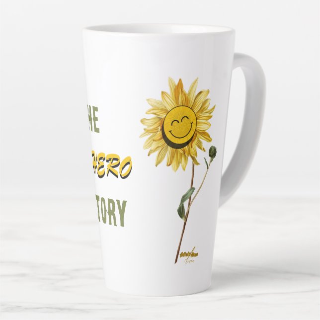 Caneca De Café Latte Super-herói White Latte Mug da Poeta Adiela Akoo (Ângulo direito)