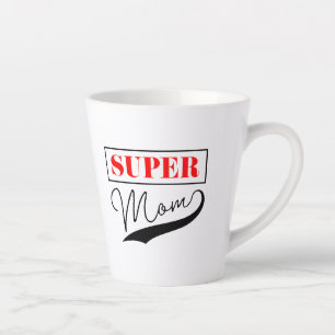 Caneca De Café Latte Super Mãe é um roteiro e design moderno para super