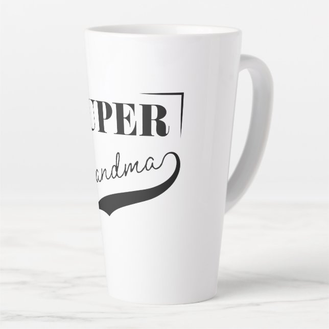 Caneca De Café Latte Super vovó (Ângulo direito)