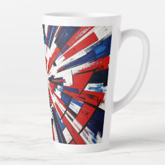 Caneca De Café Latte Supernova Pop – Explosão Geométrica Abstrata