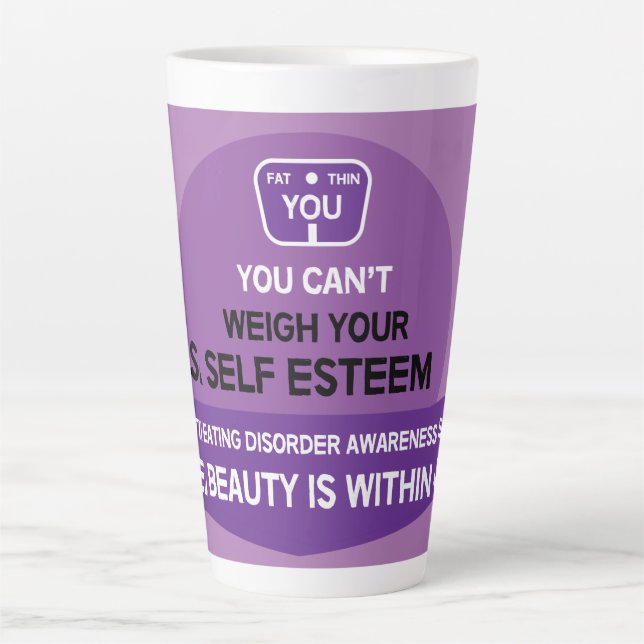 Caneca De Café Latte Suporte a distúrbios alimentares (Frente)