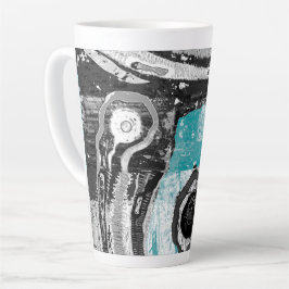 Caneca De Café Latte Surface Current – Abstract Flow & Structure Combo 