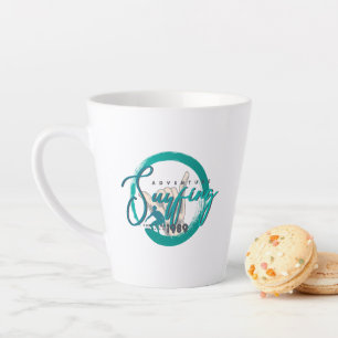 Caneca De Café Latte Surfe no Esporte Lata