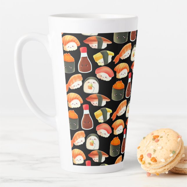 Caneca De Café Latte Sushi japonês bonito (In Situ)