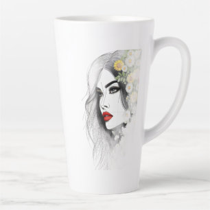 Caneca De Café Latte Sussurros da Natureza - Beleza Feminina em Bloom
