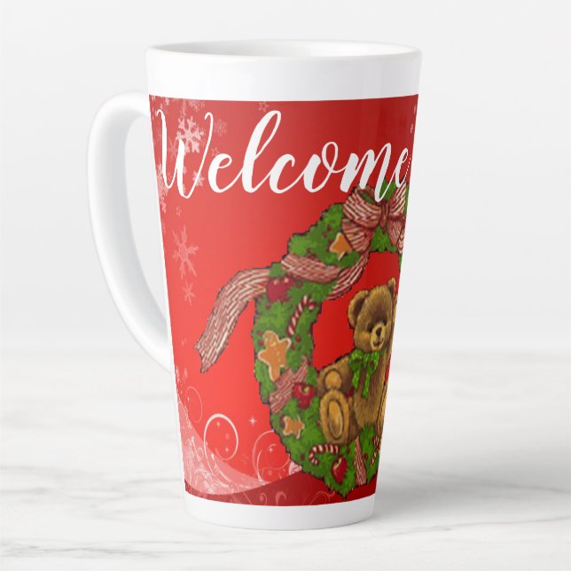 Caneca De Café Latte Suzanne Elizabeth Coleção de Natal Latte Mug (Ângulo esquerdo)