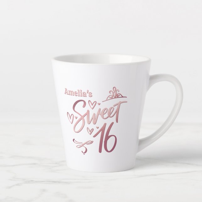 Caneca De Café Latte Sweet 16 Gift (Direita)