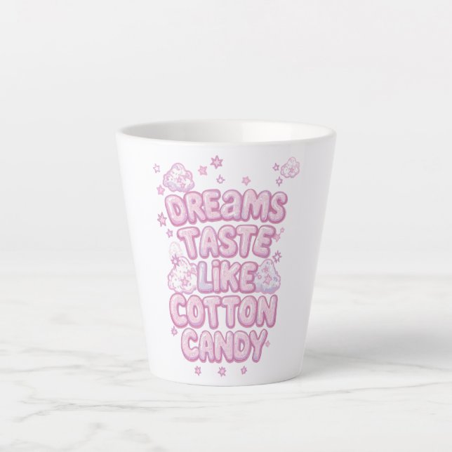 Caneca De Café Latte Sweet Pink Aesthetic Puffy Font (Frente)