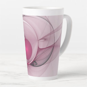 Caneca De Café Latte Swing Fractal, Abstrato moderna, Arte Rosa Berry