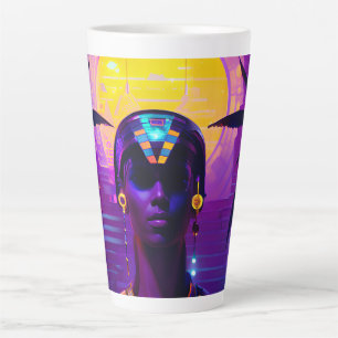 Caneca De Café Latte Synthwave Pharaoh