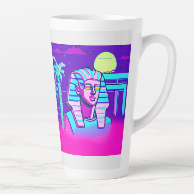 Caneca De Café Latte Synthwave Pharaoh (Direita)