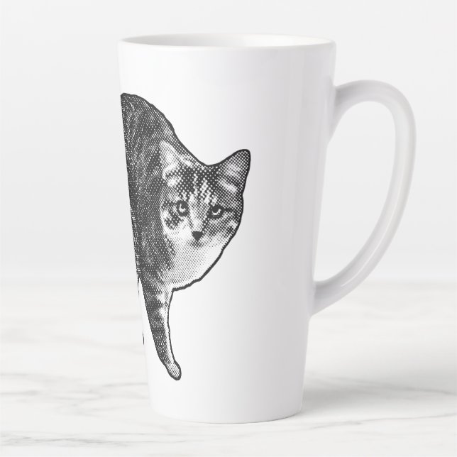 Caneca De Café Latte Tabby Under Snowlight Glow (Direita)