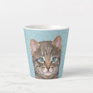 Caneca De Café Latte Tabelas de cinzas por Pintura de Gato - Arte de Ga