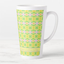 Caneca De Café Latte Taça Branca de Flor Amarela