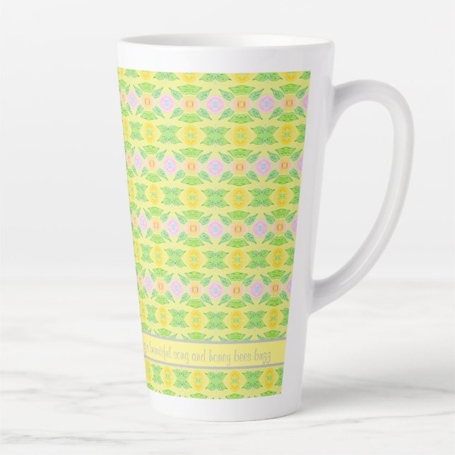 Caneca De Café Latte Taça Branca de Flor Amarela (Direita)