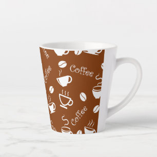 Caneca De Café Latte Taça com padrão de café