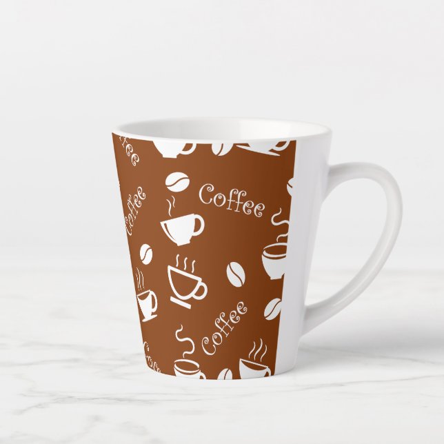 Caneca De Café Latte Taça com padrão de café (Direita)