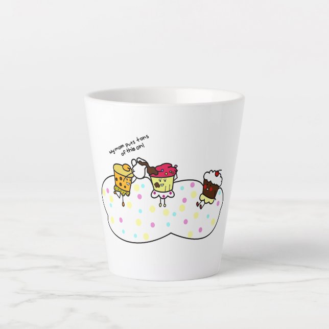 Caneca De Café Latte Taça de latão cupcake (Frente)