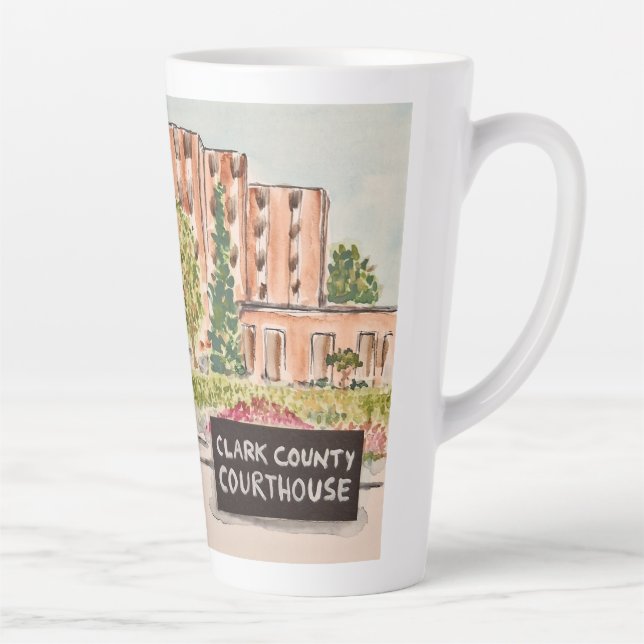 Caneca De Café Latte Taça do Tribunal do Condado de Clark (Direita)